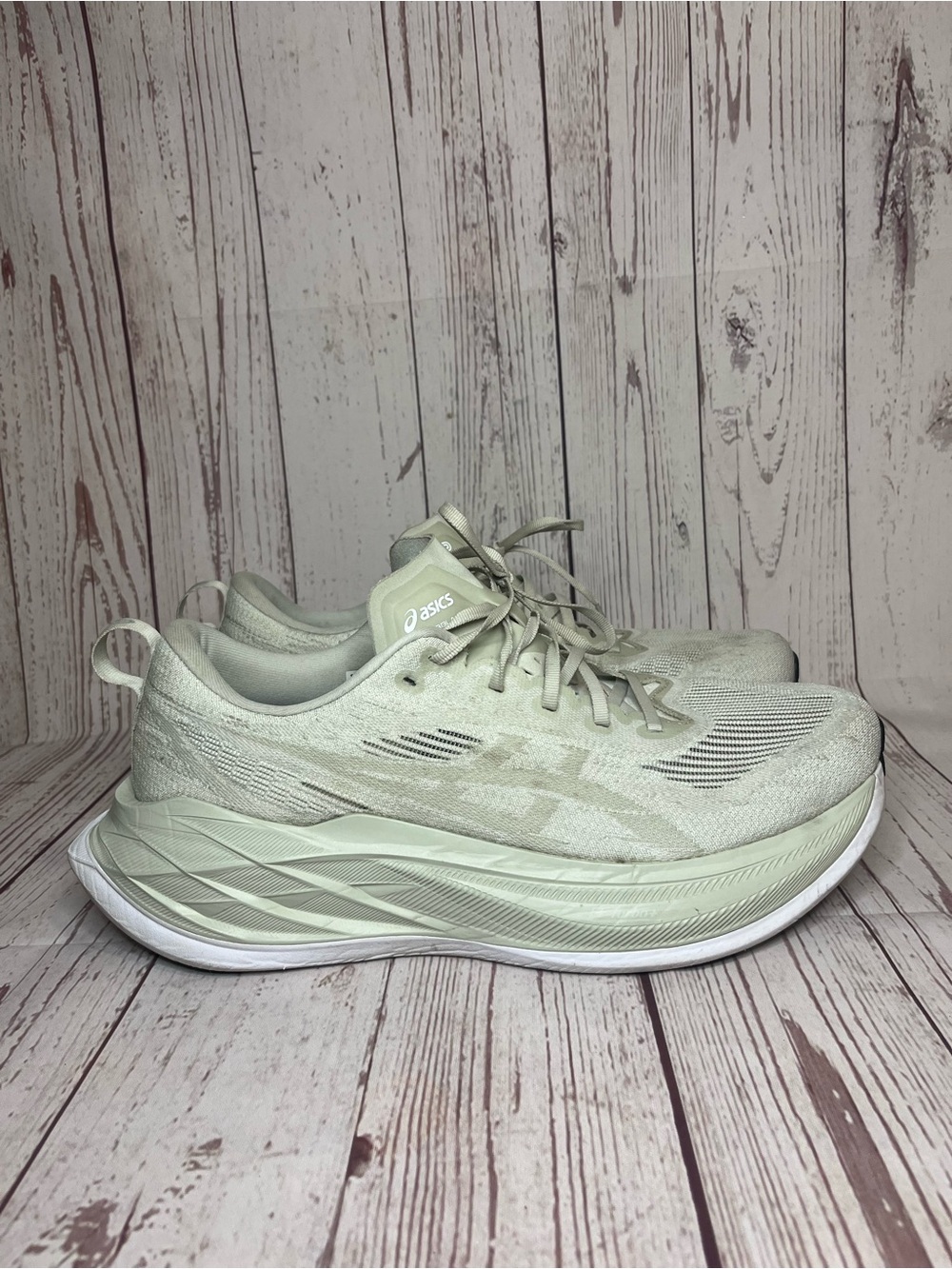 Men's size 12 Asics Superblast 2, Lake Grey/White Sage